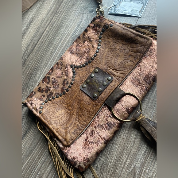 Keep It Gypsy LV western style crossbody calf hair and leather purse NWT - Picture 6 of 14